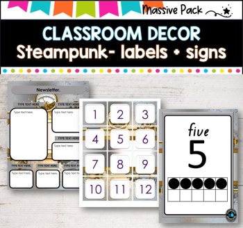 CLASSROOM DECOR l STEAMPUNK I Labels, signs, posters and charts, image 3
