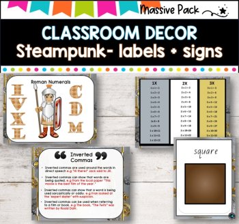 CLASSROOM DECOR l STEAMPUNK I Labels, signs, posters and charts, image 4