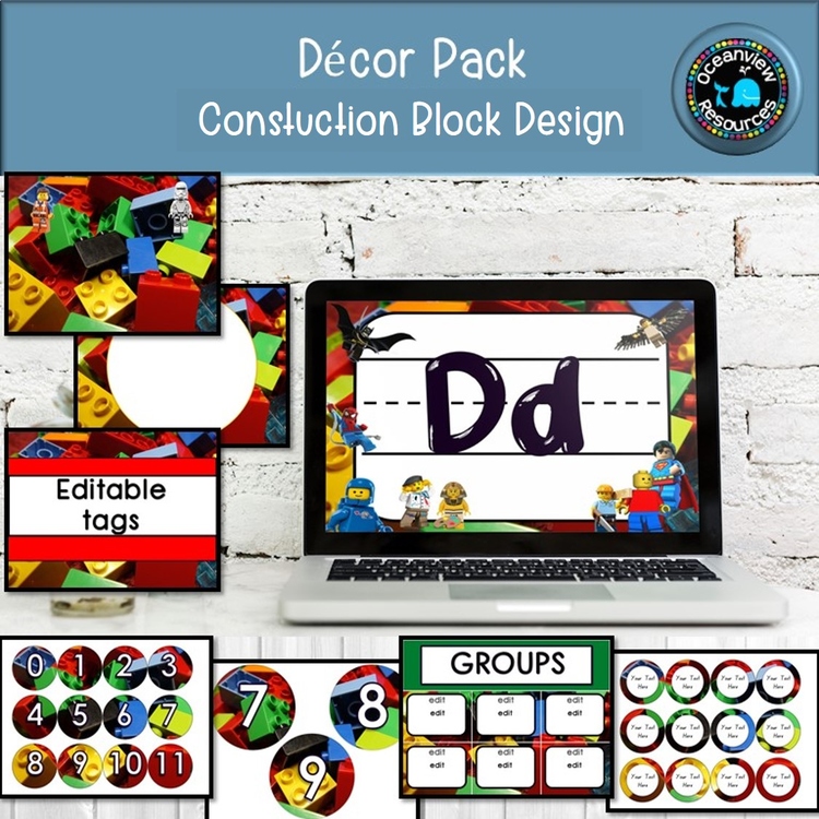 CLASSROOM DECOR I CONSTRUCTION BLOCKS I labels, signs, posters and charts