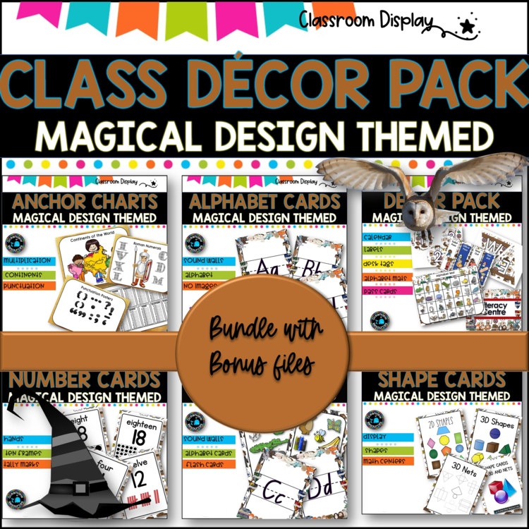 CLASSROOM DECOR I MAGIC AND WIZARDS I labels, signs, posters and charts