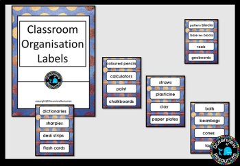 CLASSROOM DECOR I BLUE AND GOLD SPOTS I labels, signs, posters and charts, image 2