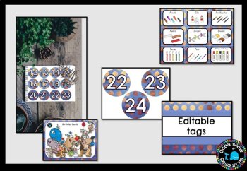 CLASSROOM DECOR I BLUE AND GOLD SPOTS I labels, signs, posters and charts, image 3