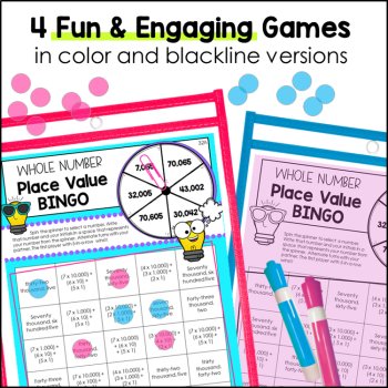 3rd Grade Place Value Games - Rounding, Expanded Notation, Comparing Numbers, image 3