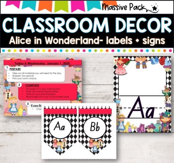 DECOR l ALICE IN WONDERLAND l Labels, signs, posters charts, image 2