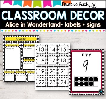 DECOR l ALICE IN WONDERLAND l Labels, signs, posters charts, image 3