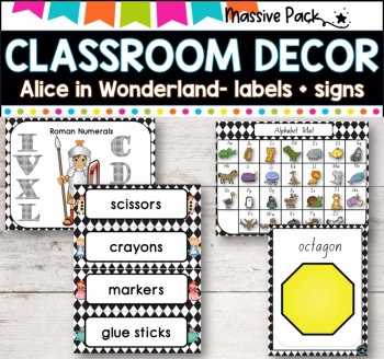 DECOR l ALICE IN WONDERLAND l Labels, signs, posters charts, image 4