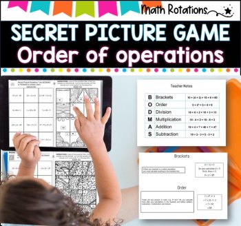 Secret Picture Tiles I Order of Operations I Grades 5-7, image 2
