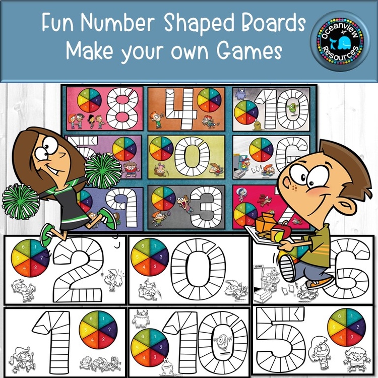 Math Gameboards numbers 1-10