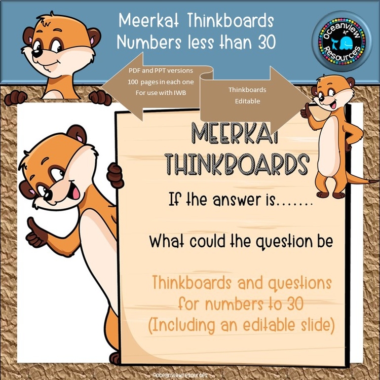 Meerkat Math THINKBOARDS- What is the question?- Numbers less than 30