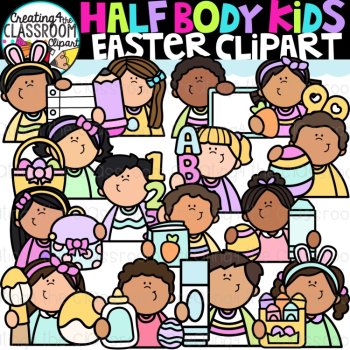Half Body Kids MEGA Clipart Bundle, image 2