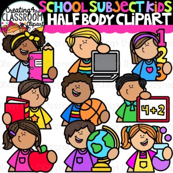 Half Body Kids MEGA Clipart Bundle, image 3