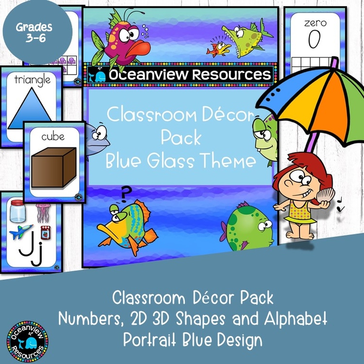 2D, 3D and Alphabet Posters - ABC Blue Glass Design