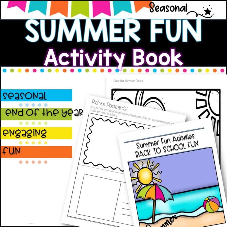 Summer Activity Fun Book I end of year I summer coloring