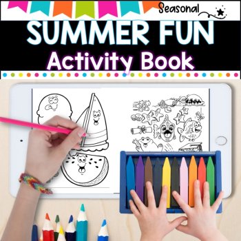 Summer Activity Fun Book I end of year I summer coloring, image 3