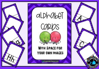Purple Striped  Alphabet Posters with no picture clues., image 2