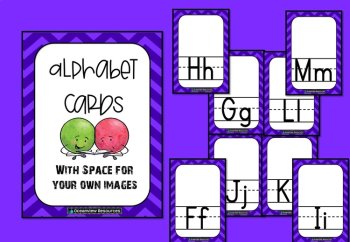 Purple Striped  Alphabet Posters with no picture clues., image 3