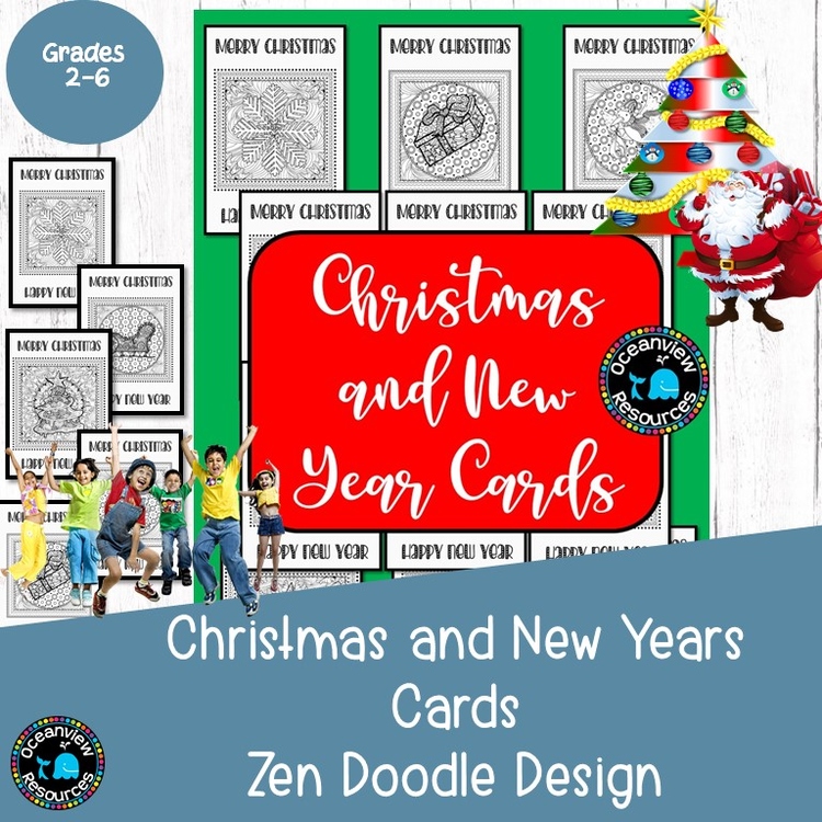 Christmas ZEN cards for colouring.