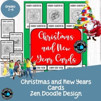 Christmas ZEN cards for colouring., image 2