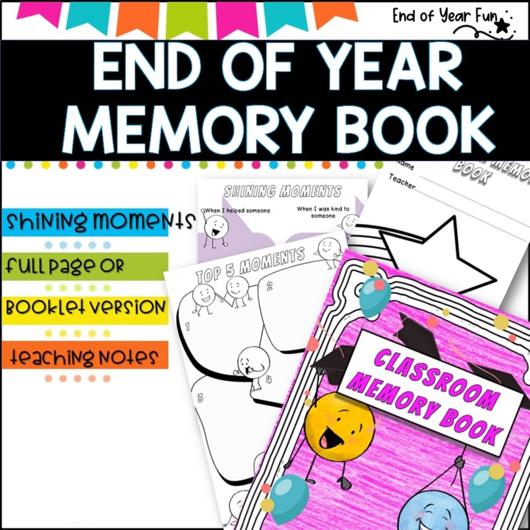 End of Year Memory Book-primary grades keepsake