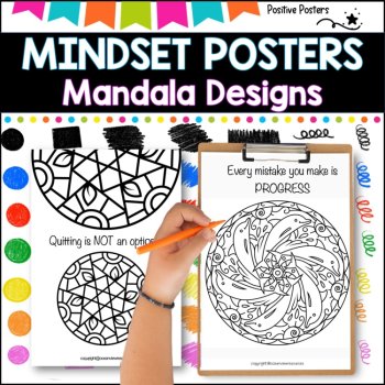 Mindfulness /Mindset posters, calm coloring for Social Emotional Learning, image 2