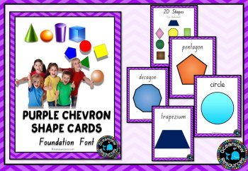 2D, 3D and Net Posters - ABC Font Purple Chevron, image 2