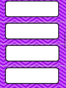 Classroom Tub Labels - Purple Chevron Design, image 4