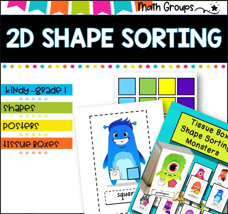 2D Shape Sort- Tissue box monsters