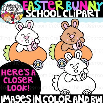 Easter Bunny School Clipart | Easter clipart for crafts and worksheets, image 2