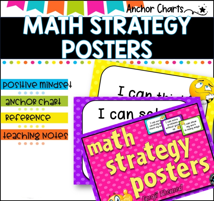 Math Strategy Posters l Positive Mindset l What I can do if I get stuck ...