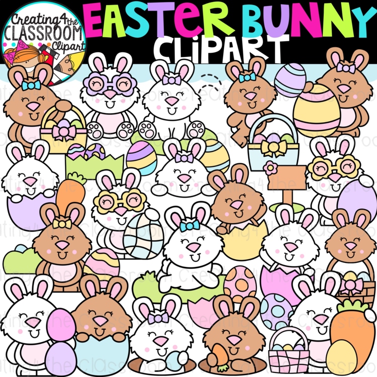 Easter Bunny Clipart | Easter Eggs| Easter clipart for crafts and worksheets