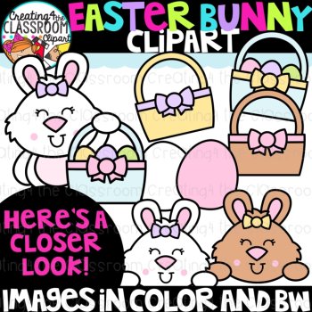 Easter Bunny Clipart | Easter Eggs| Easter clipart for crafts and worksheets, image 2