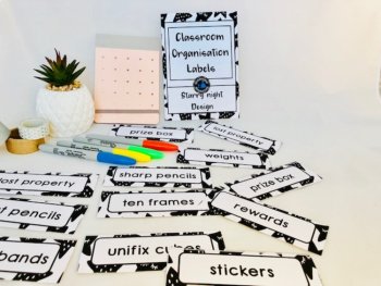 Classroom Labels - Chevron Design with black border- Back to School, image 3
