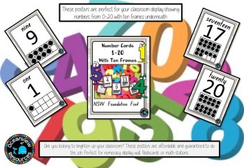 Number posters 1-20 for Bulletin boards -Linen Design, image 2