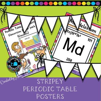 Science Posters- The Periodic Table-Striped Background · Linked Through ...