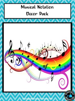 Music Notation Posters- Blue Chevron design, image 2