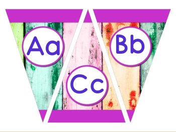 Boardwalk Bunting - ABC Font (Editable) Triangle Banners, image 3