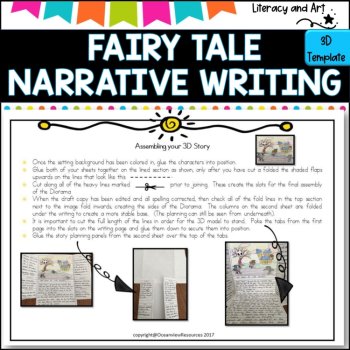 Narrative Writing -Dragons and Fairy Tales 3D template lapbook, image 3