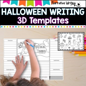 Halloween Narrative writing l 3D Template l templates and scaffolds, image 2