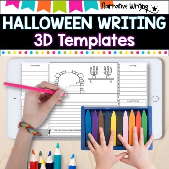 Halloween Narrative writing l 3D Template l templates and scaffolds, image 3