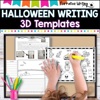Halloween Narrative writing l 3D Template l templates and scaffolds, image 4