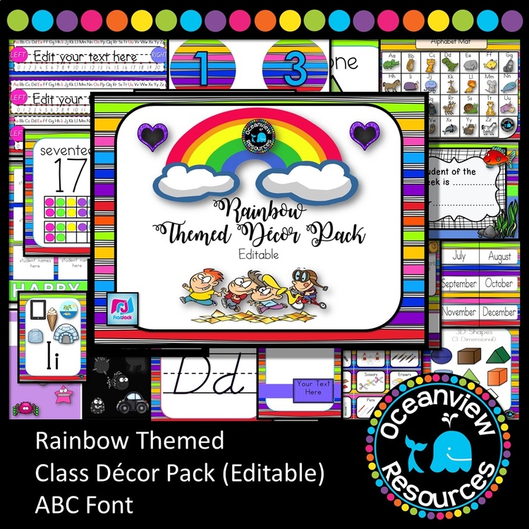 CLASSROOM DECOR I RAINBOW I labels, signs, posters and charts