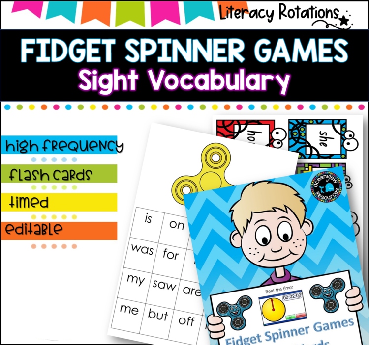 Fidget spinner sight word games I no prep!! I literacy groups and rotations