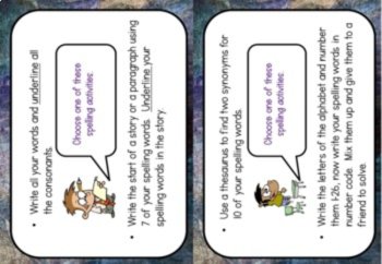 Spelling choices-Multiple Intelligences- for any word list, image 3