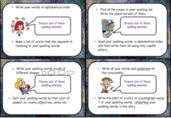 Spelling choices-Multiple Intelligences- for any word list, image 4