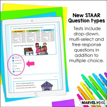 4th Grade STAAR Math Review -Includes New Item Types - Bundle, image 3