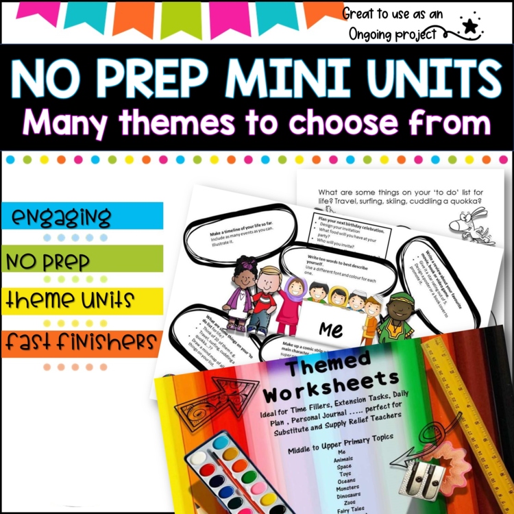 No Prep mini units of work - Individual work,