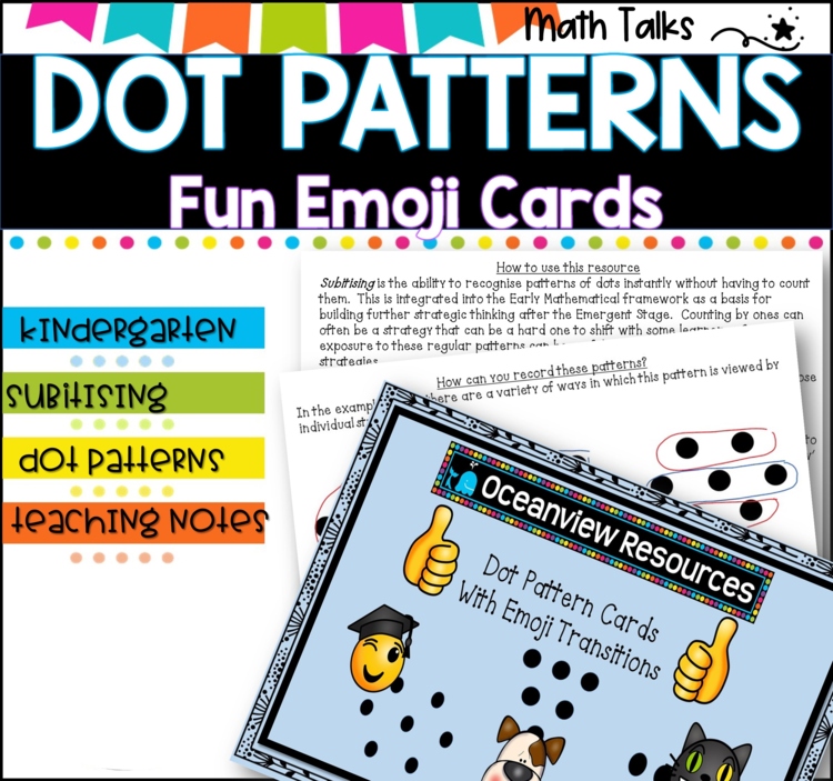 SUBITIZING CARDS I DOT PATTERNS I  with emoji transitions