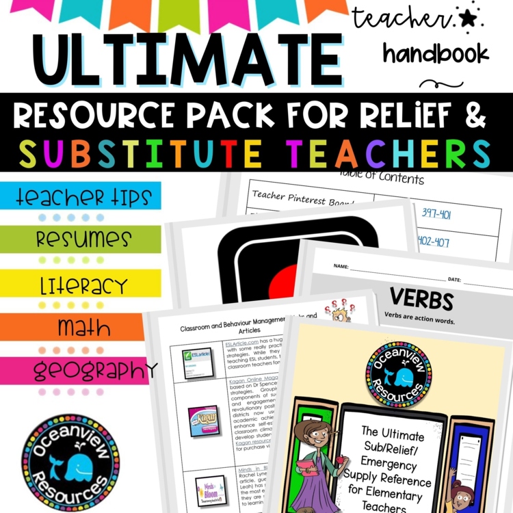 Substitute Teacher - Ultimate Survival Kit PRINT & WEBSITE LINKS