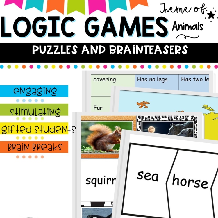 Animal logic games brain teasers-deductive reasoning