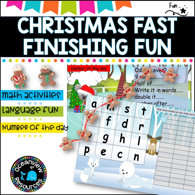 Number and Reading games - Christmas Independent work packet